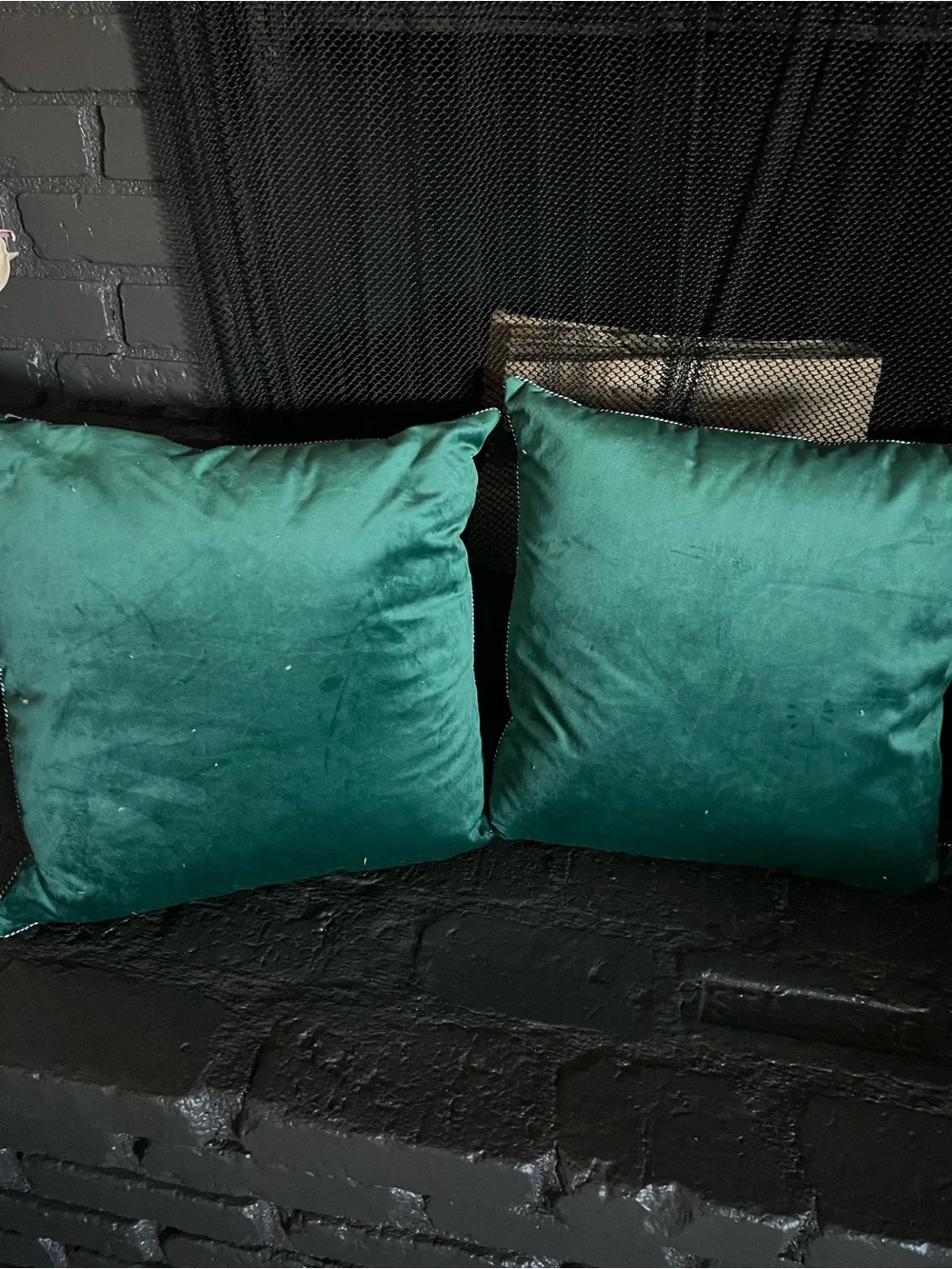 Rodeo Home Set of 2 Velvet Throw Pillows in Emerald Green approx 20x20